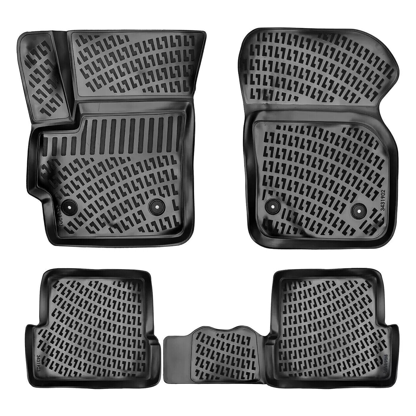 Floor Mats Liner Fits Mazda 3 2010-2013 Waterproof 3D Molded All Weather Black