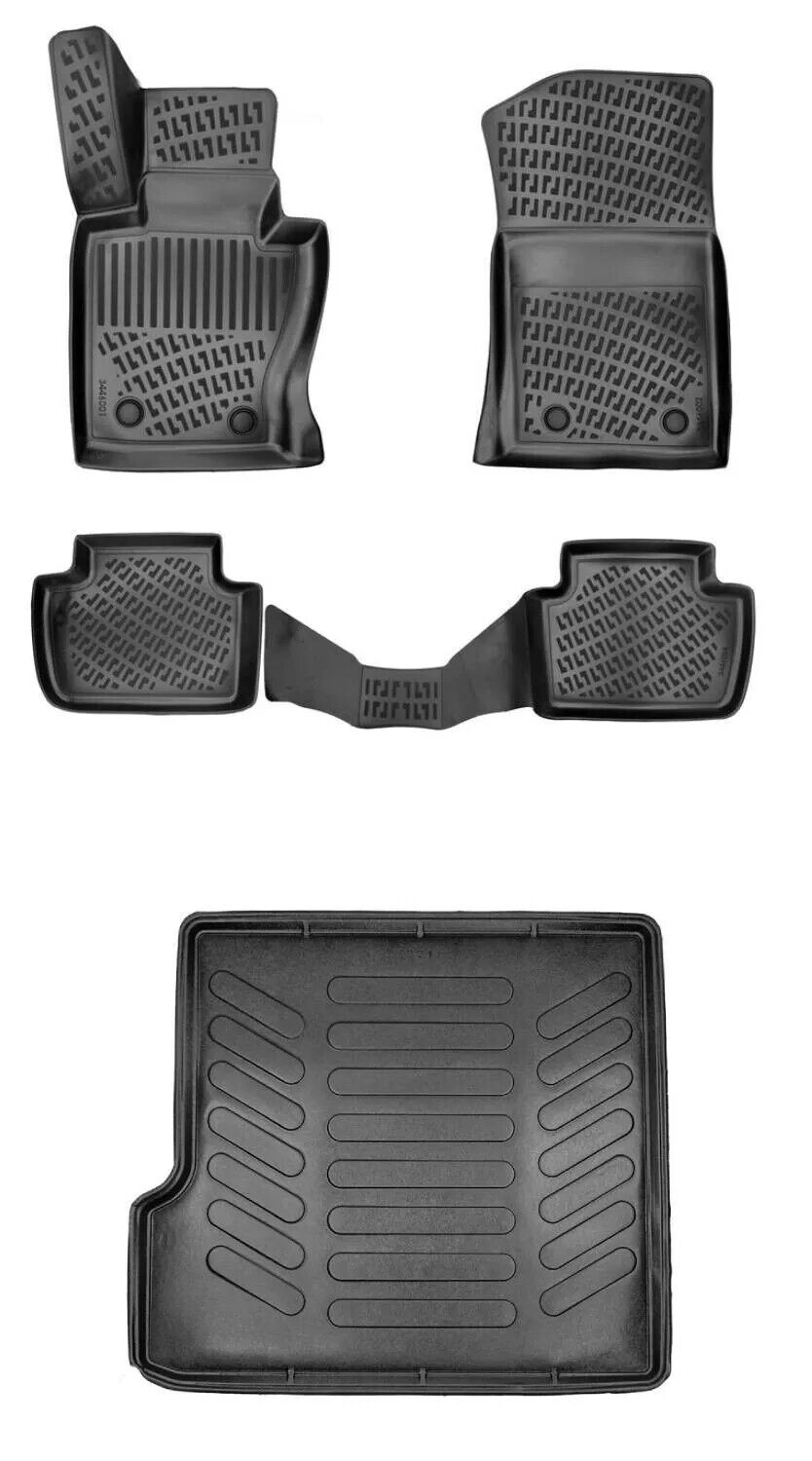Floor Mats + Cargo Trunk Liner Fits BMW X3 2003-2010 (E83) Eco Black SET