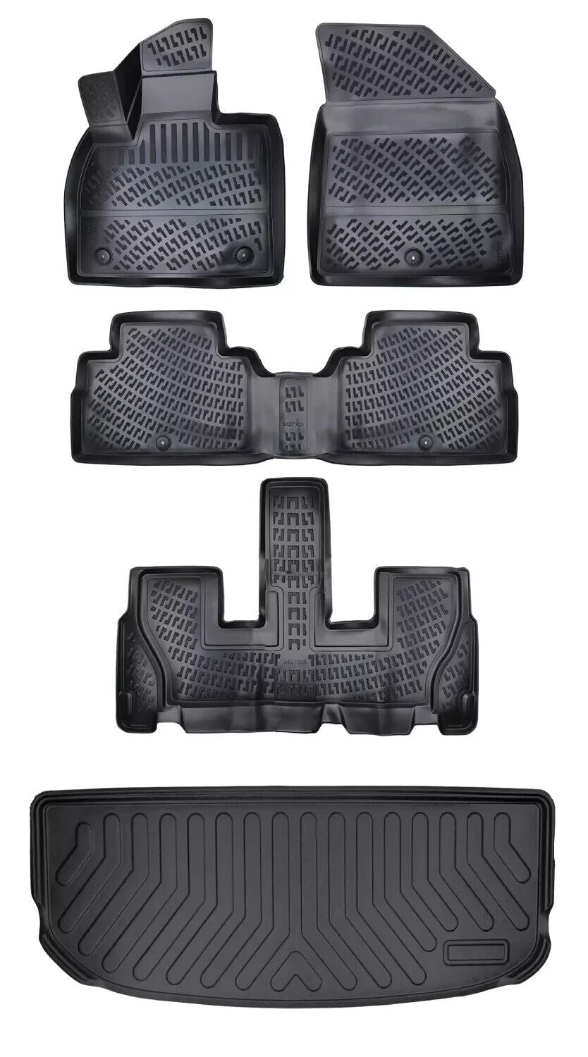 Floor Mats + Cargo Trunk Liner Fits Hyundai Palisade 7 Seat 2020-2024 Eco SET