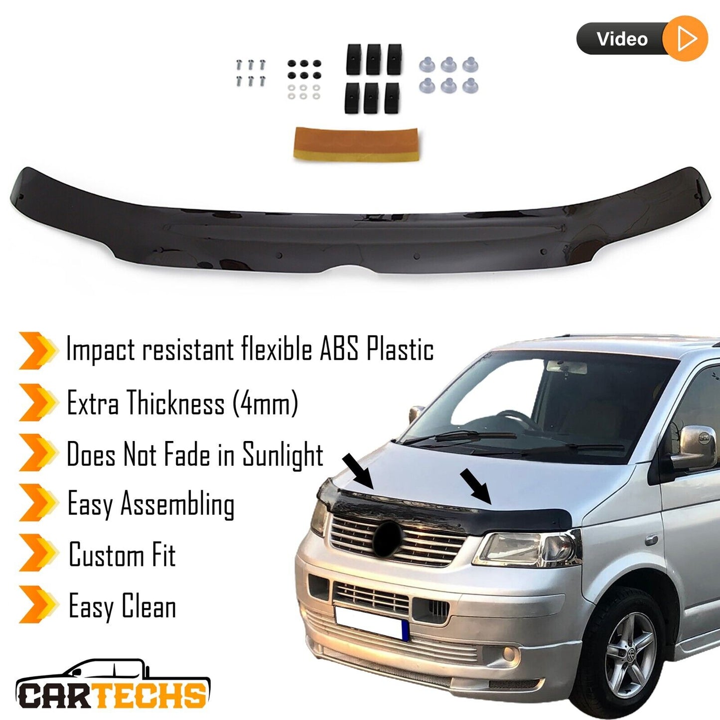 Hood Deflector Guard Fits Volkswagen Transporter T5 2003-2009 Bug Protector