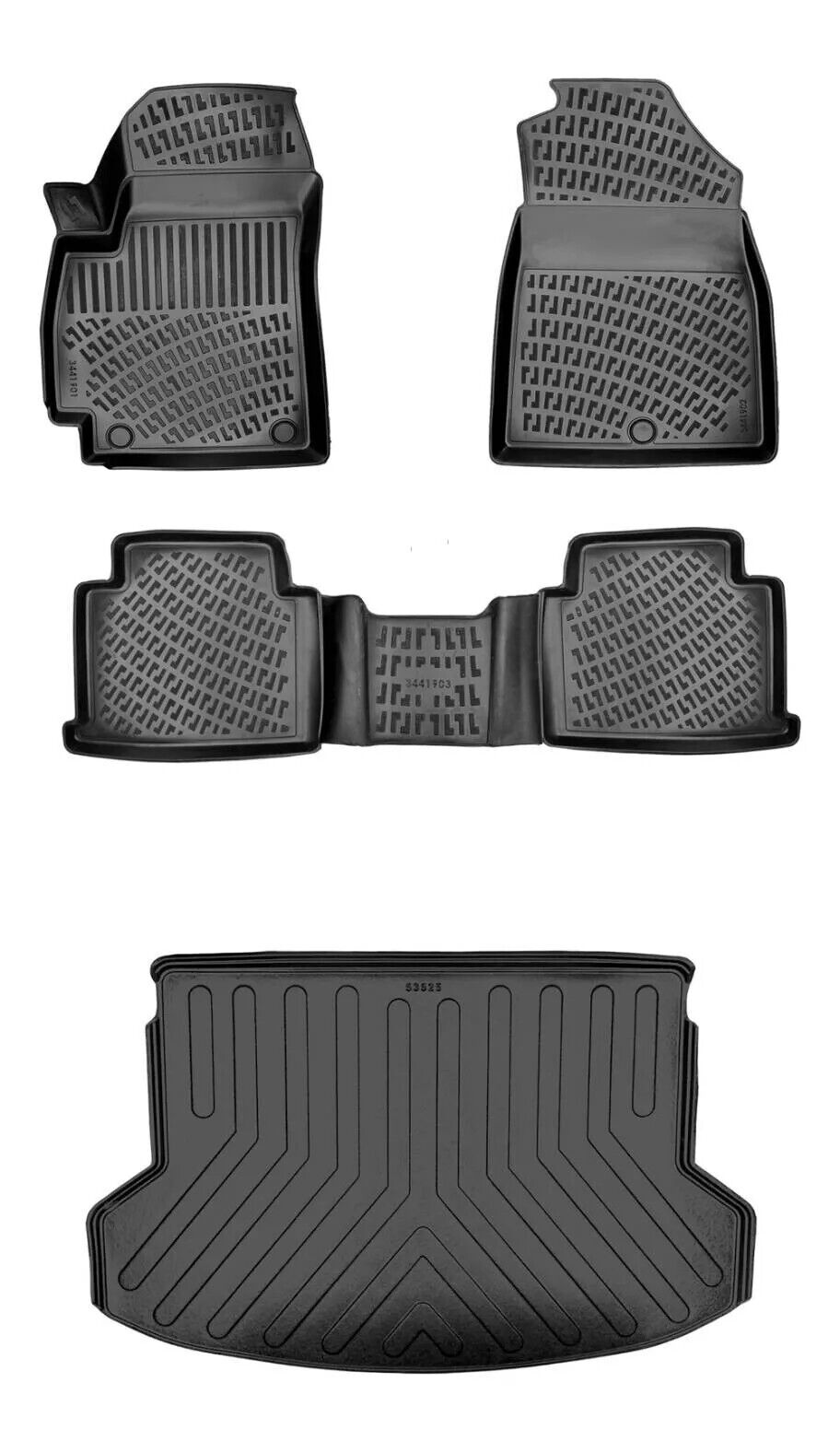 Floor Mats Cargo Trunk Liner Fits Kia Seltos 2021-2024 3D Rubber Waterproof SET