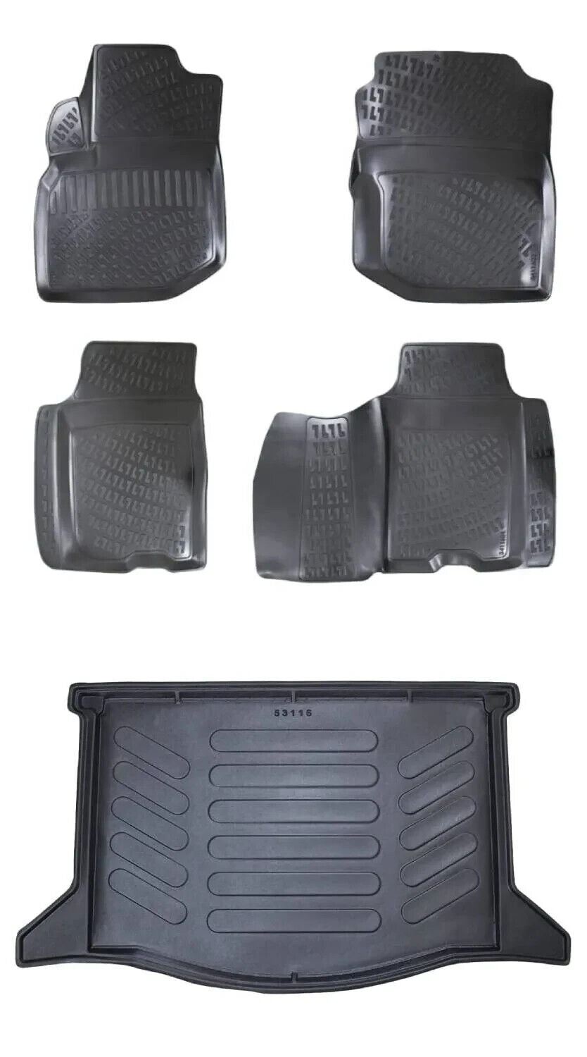 Floor Mats + Cargo Trunk Liner Fits Honda Fit / Jazz 2009-2013 3D Eco SET