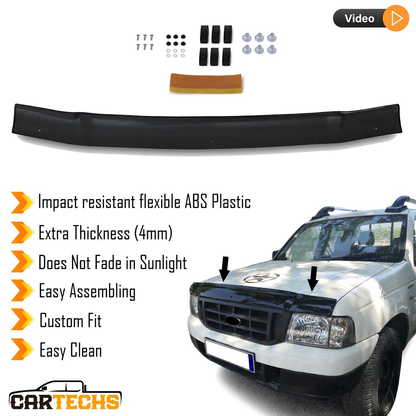 Hood Deflector Guard Fits Ford Ranger 2002-2006 Bug Shield Bonnet Protector
