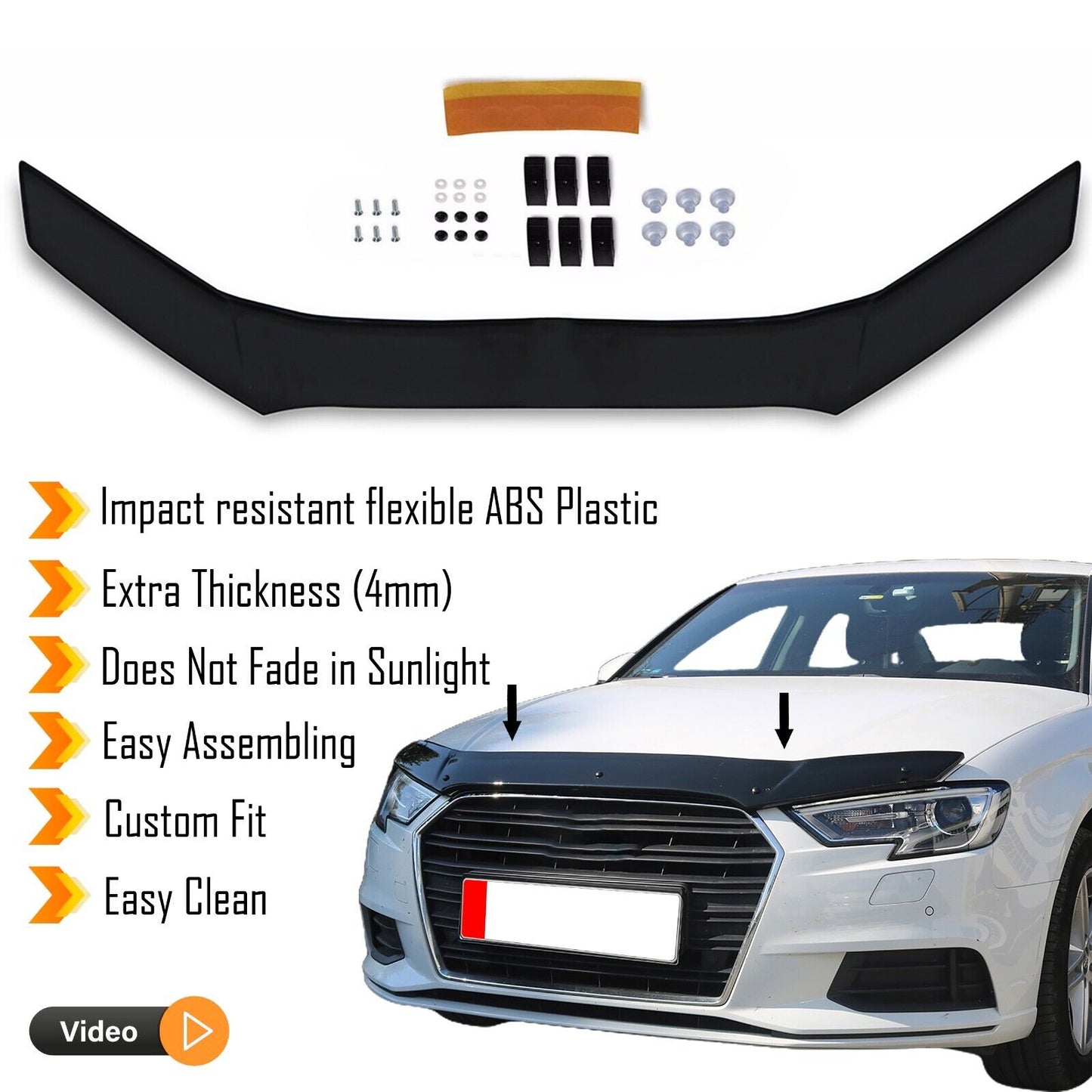 Hood Deflector Guard Fits Audi A3 Sedan 2016-2020 Bug Shield Bonnet Protector