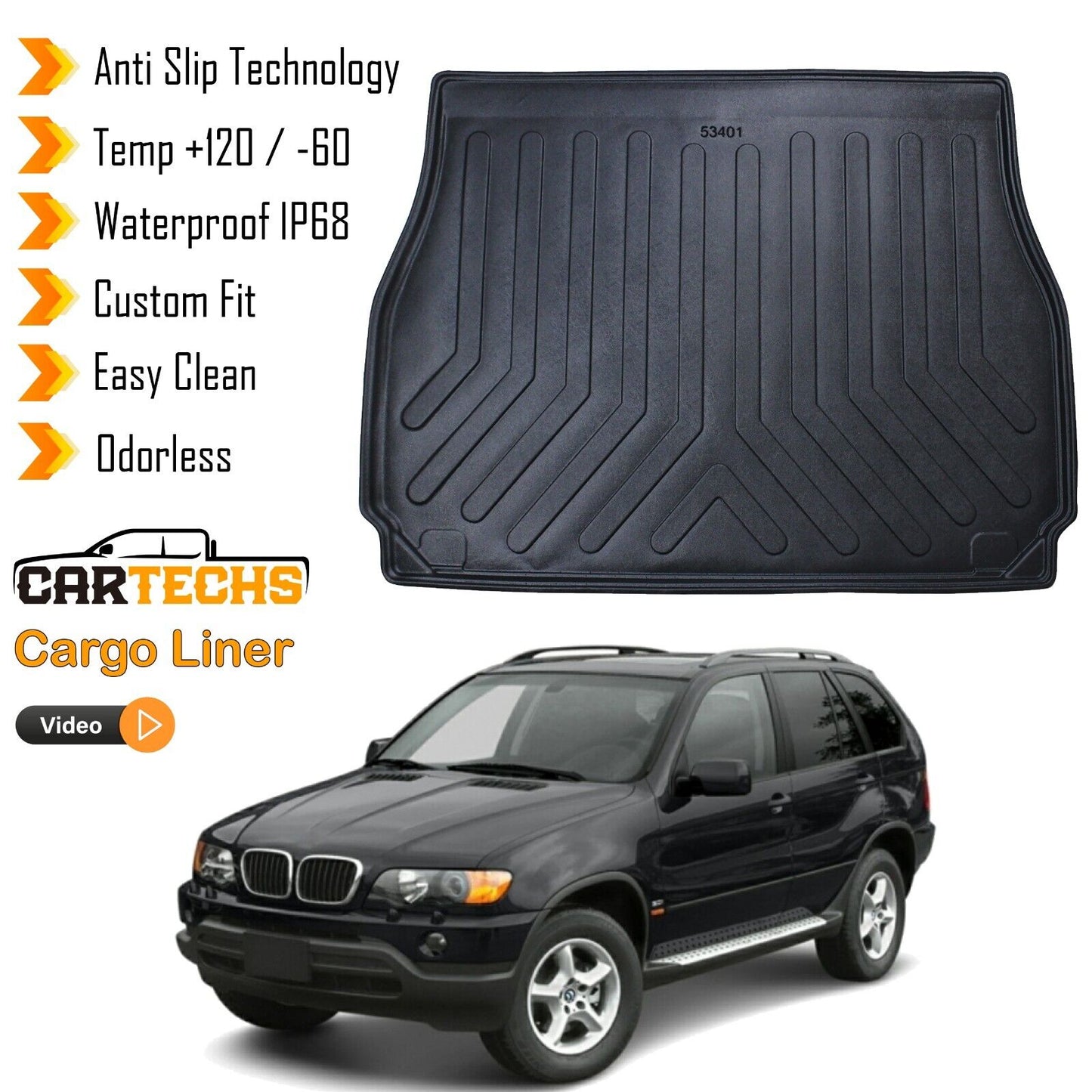 Cargo Liner Rear Trunk Floor Mat Fits BMW X5 E53 2000-2006 Waterproof Boot Tray