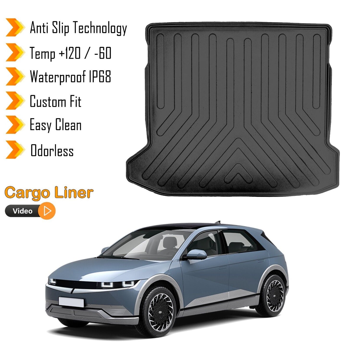 Cargo Liner Rear Trunk Floor Mat For Hyundai Ioniq 5 2021-2024 3D Boot Tray