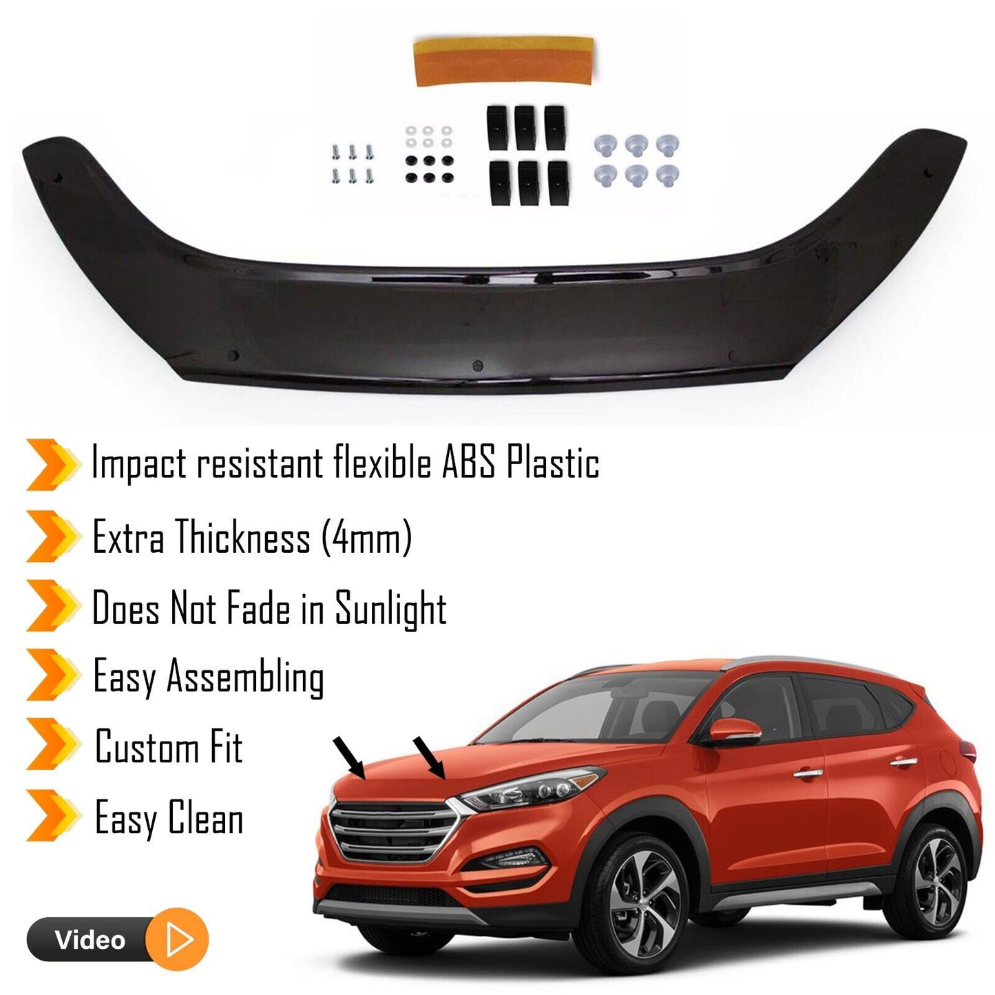Hood Deflector Guard Fits Hyundai Tucson 2016-2020 Bug Shield Bonnet Protector