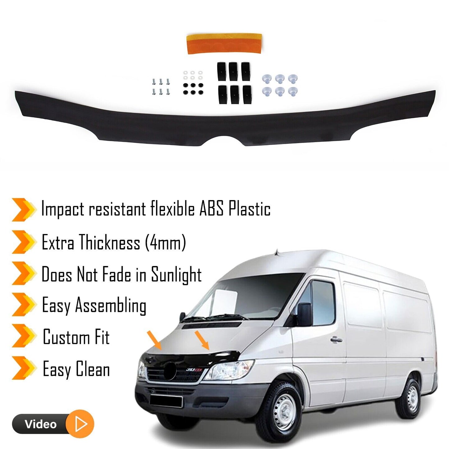 Hood Deflector Guard For Mercedes Sprinter W901 2001-2006 Bug Shield Protector