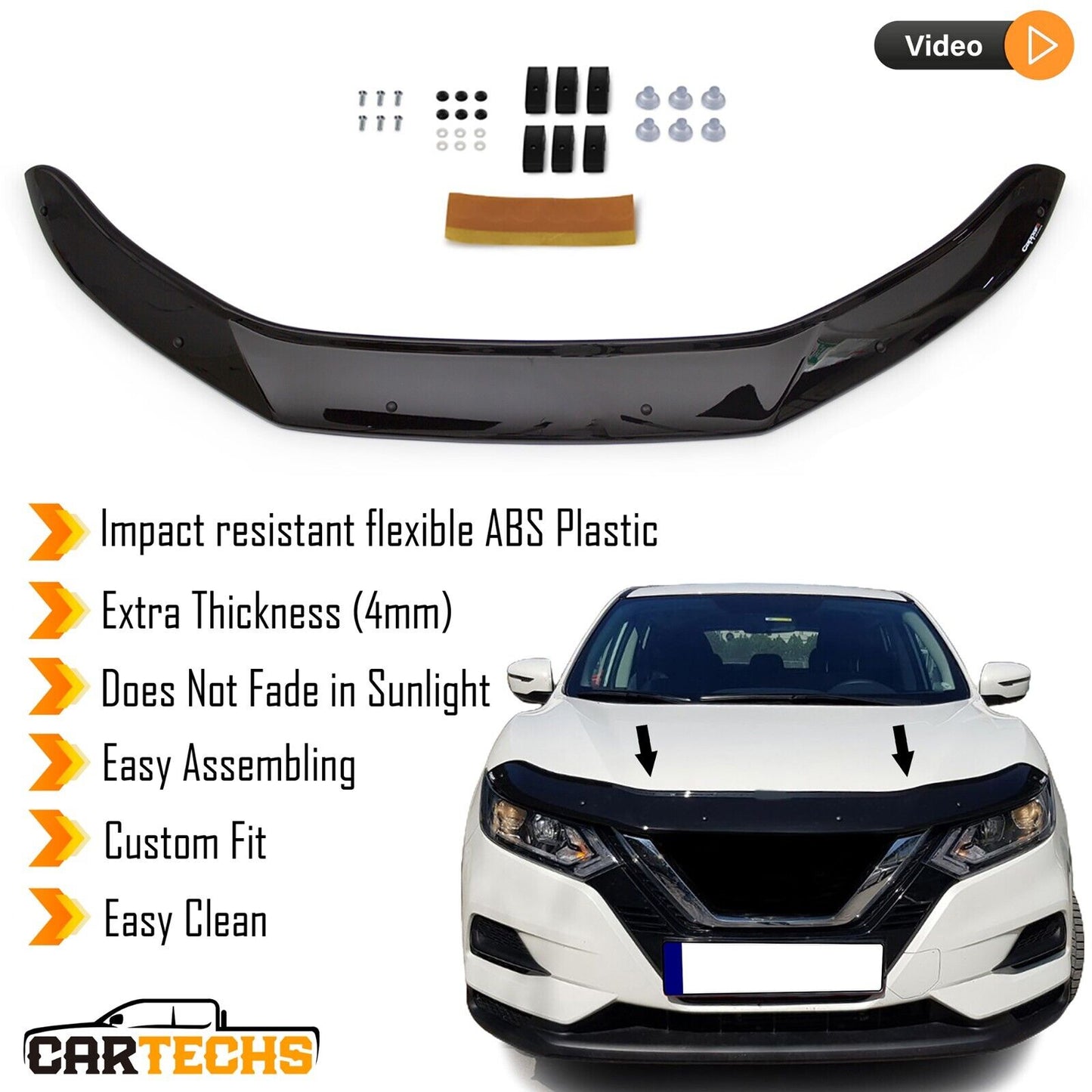 Premium Hood Deflector Guard Fits Nissan Rogue S. 2020-2022 Bug Shield Protector