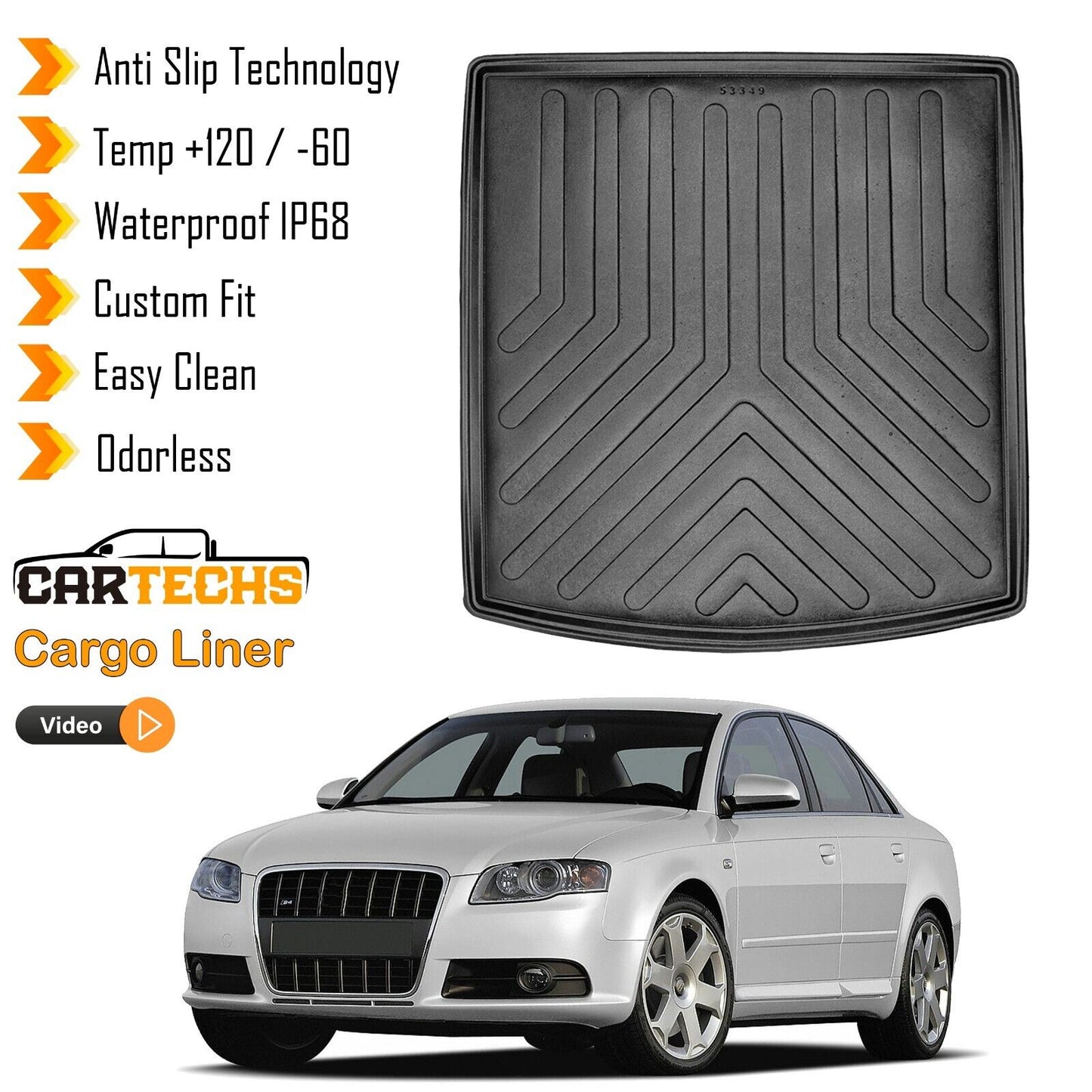 Cargo Liner Rear Trunk Floor Mat For Audi A4 B7 2004-2008 Sedan 3D Boot Tray