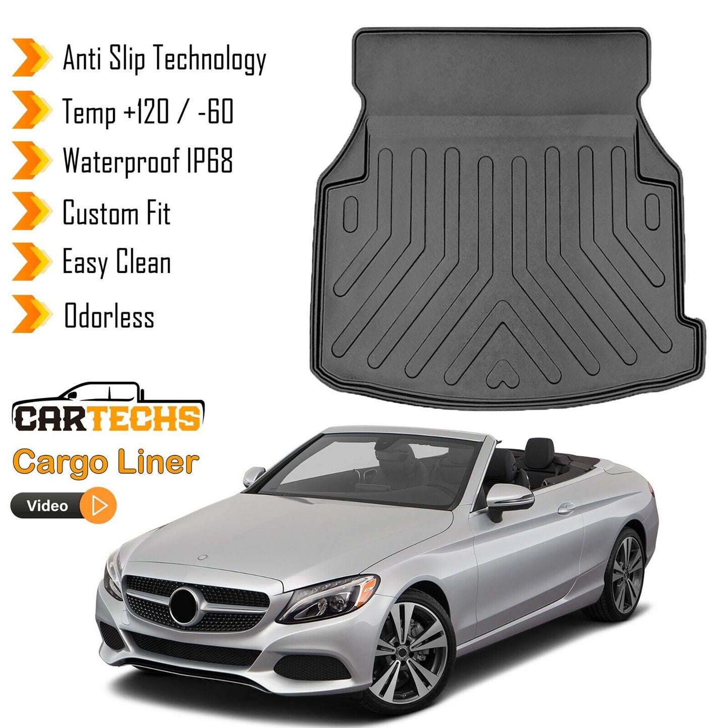 Cargo Liner Rear Trunk Floor Mat Fits Mercedes E-Class W207 Coupe 3D Boot Tray