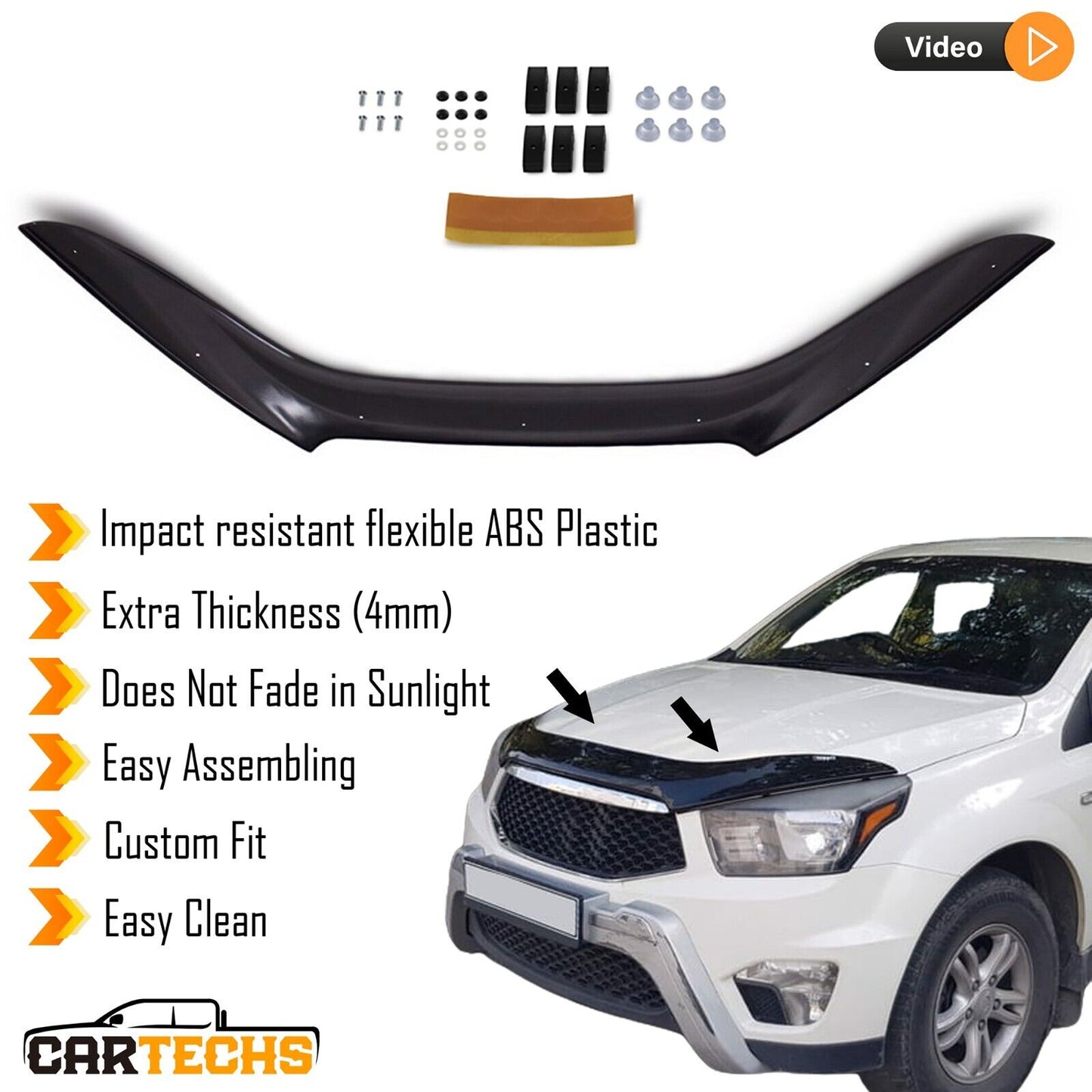 Hood Deflector Guard Fits SsangYong Korando 2012-2016 (Actyon) Facelifted Body