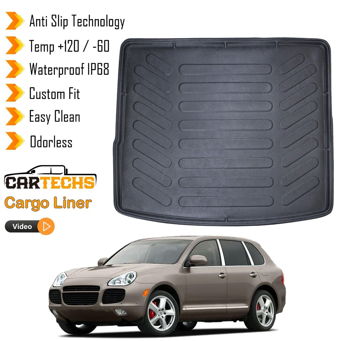 Cargo Liner Rear Trunk Floor Mat For Porsche Cayenne 2002-2010 3D Boot Tray