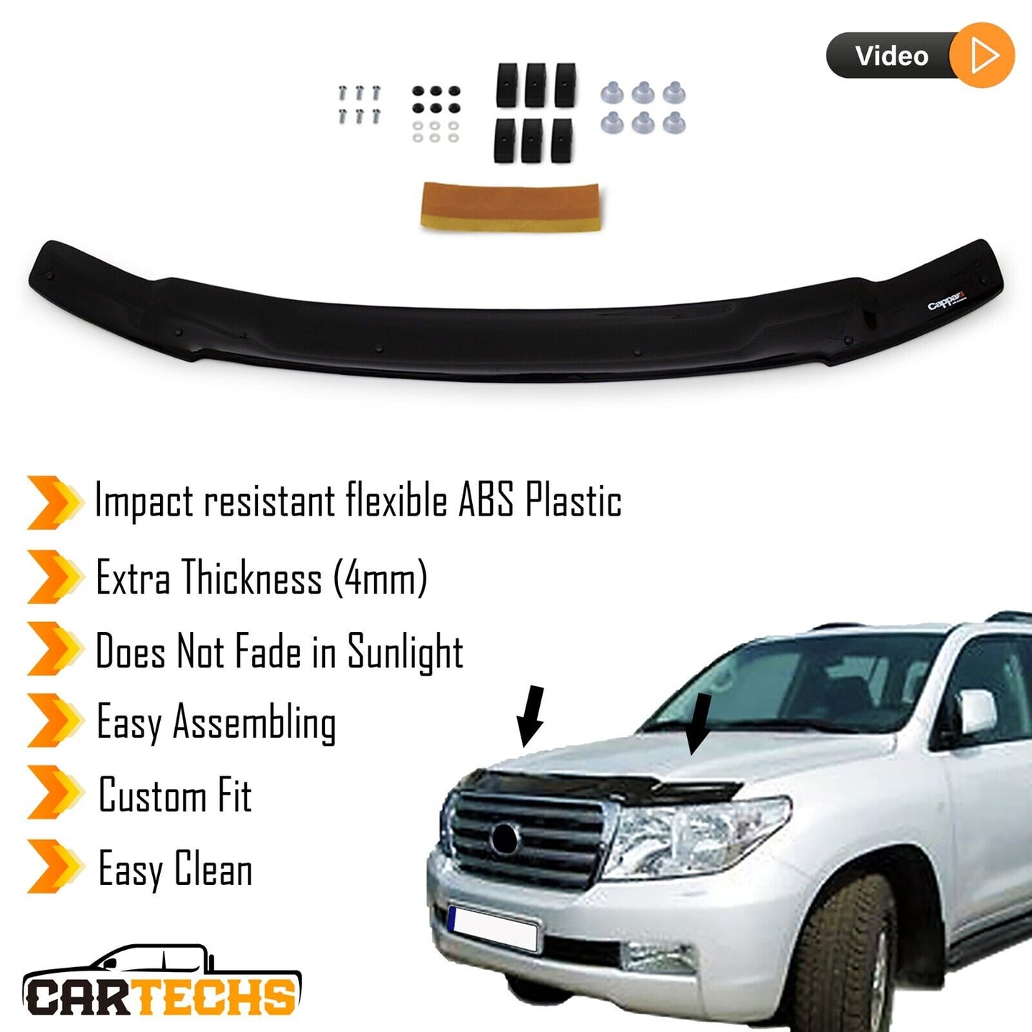 Hood Deflector Guard For Toyota Land Cruiser J200 2008-2014 Bug Shield Protector