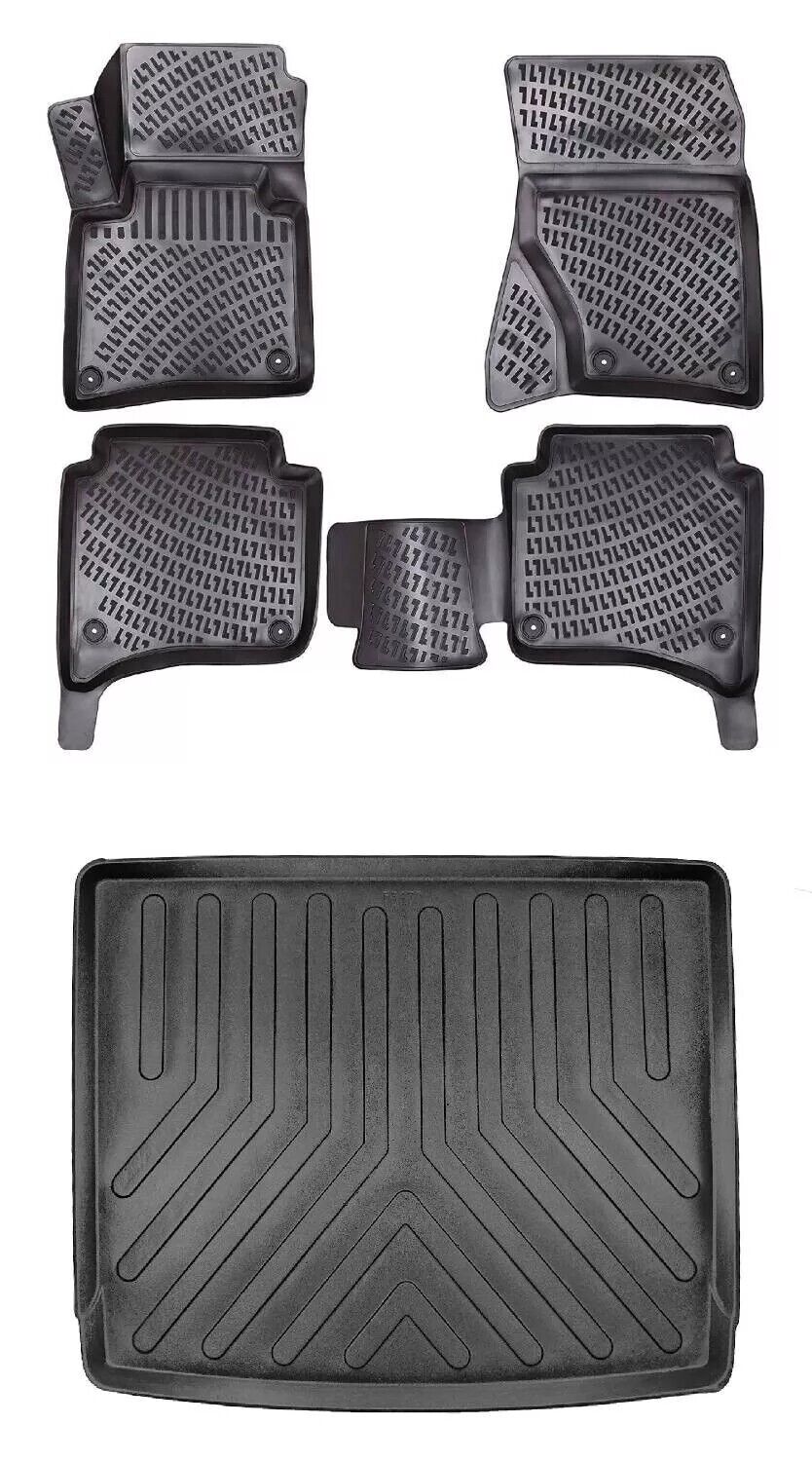Floor Mats + Cargo Trunk Liner Fits Porsche Cayenne 2011-2017 3D Eco SET