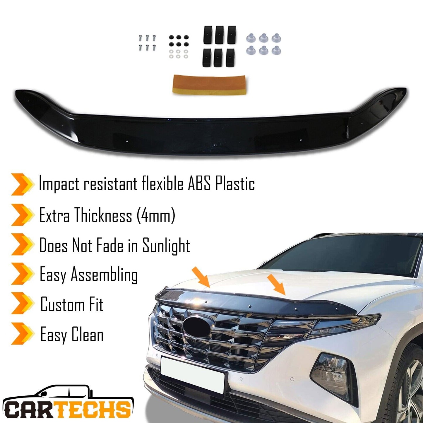 Hood Deflector Guard Fits Hyundai Tucson 2020-2024 Bug Shield Bonnet Protector