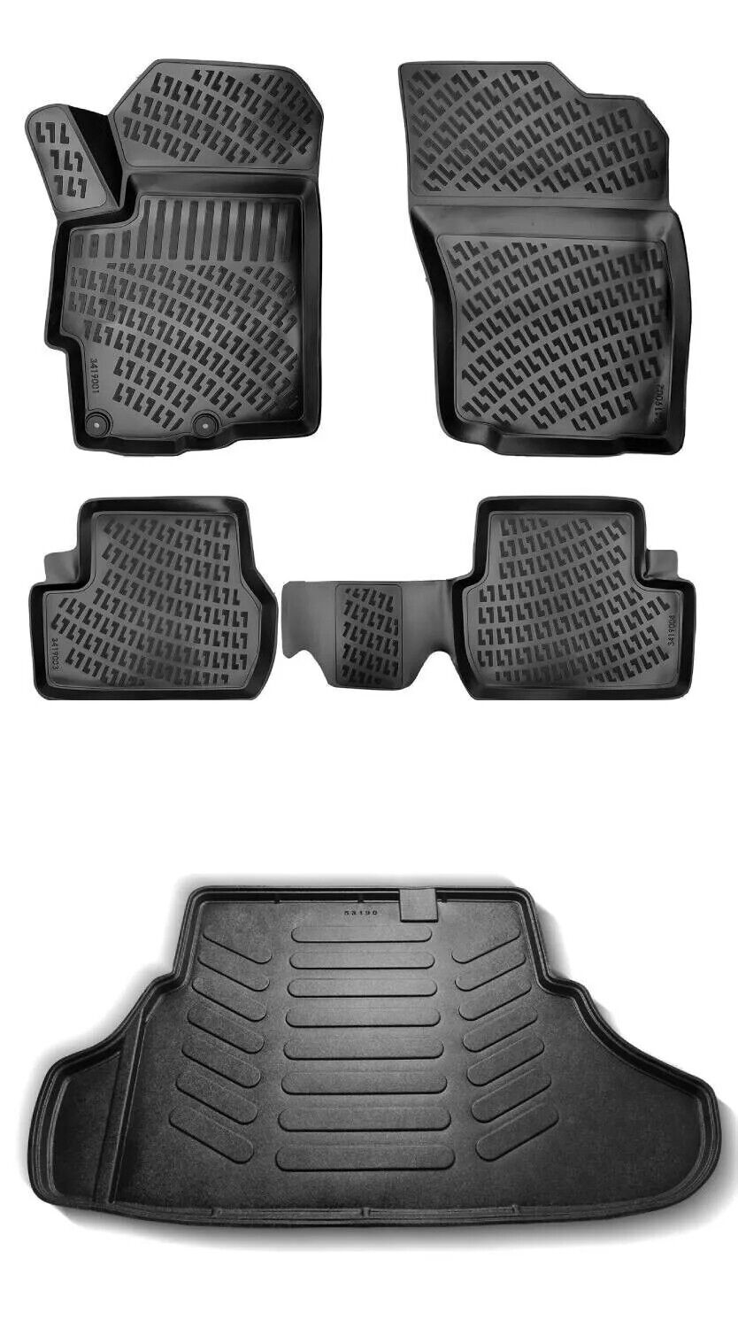 Floor Mats + Cargo Trunk Liner Fits Mitsubishi Lancer 2008-2017 Waterproof SET