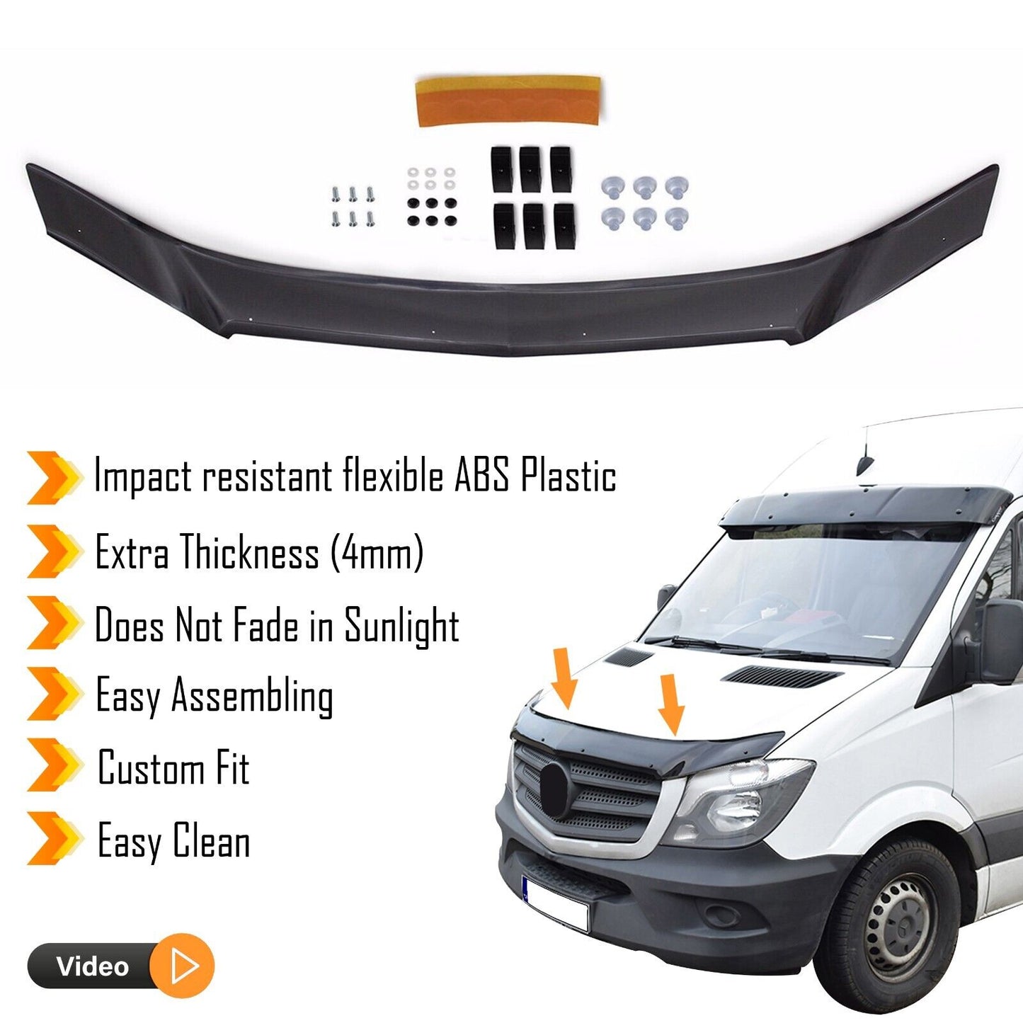 Hood Deflector Guard For Dodge Mercedes Sprinter W906 2014-2018 Bonnet Protector