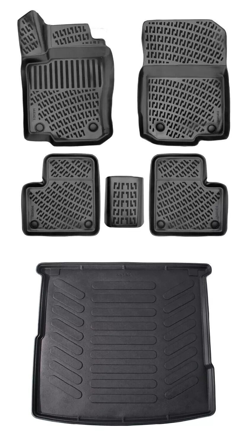 Floor Mats + Cargo Trunk Liner Fits Mercedes ML-Class W166 2011-2015 Black SET