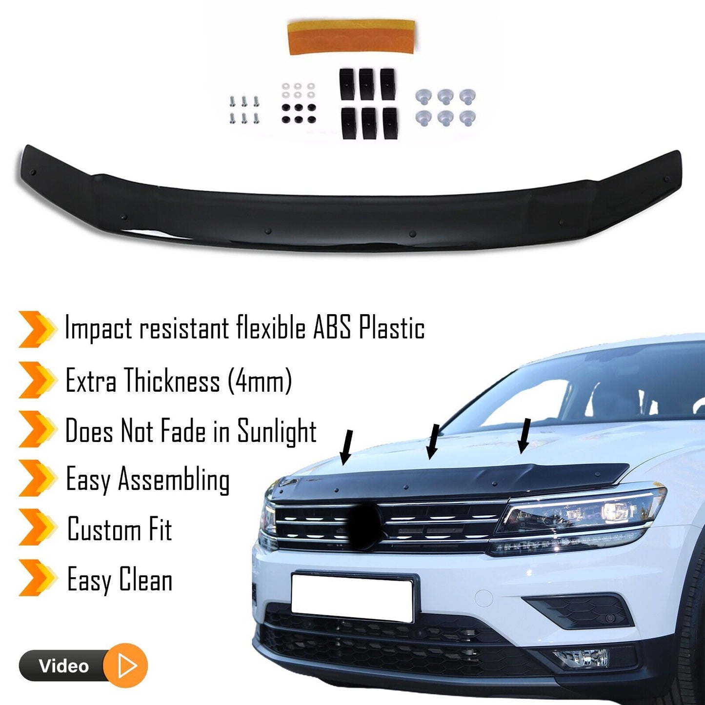 Hood Deflector Guard For Volkswagen Tiguan 2016-2022 Bug Shield Bonnet Protector