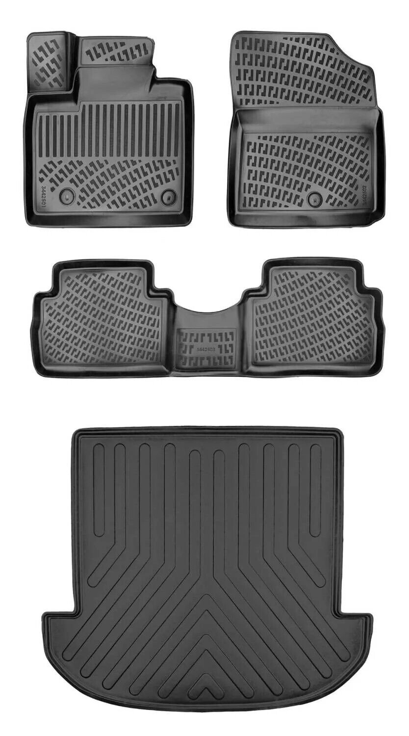 Floor Mats + Cargo Trunk Liner Fits Hyundai Santa Fe Hybrid 5 Seat 2021-2023 SET