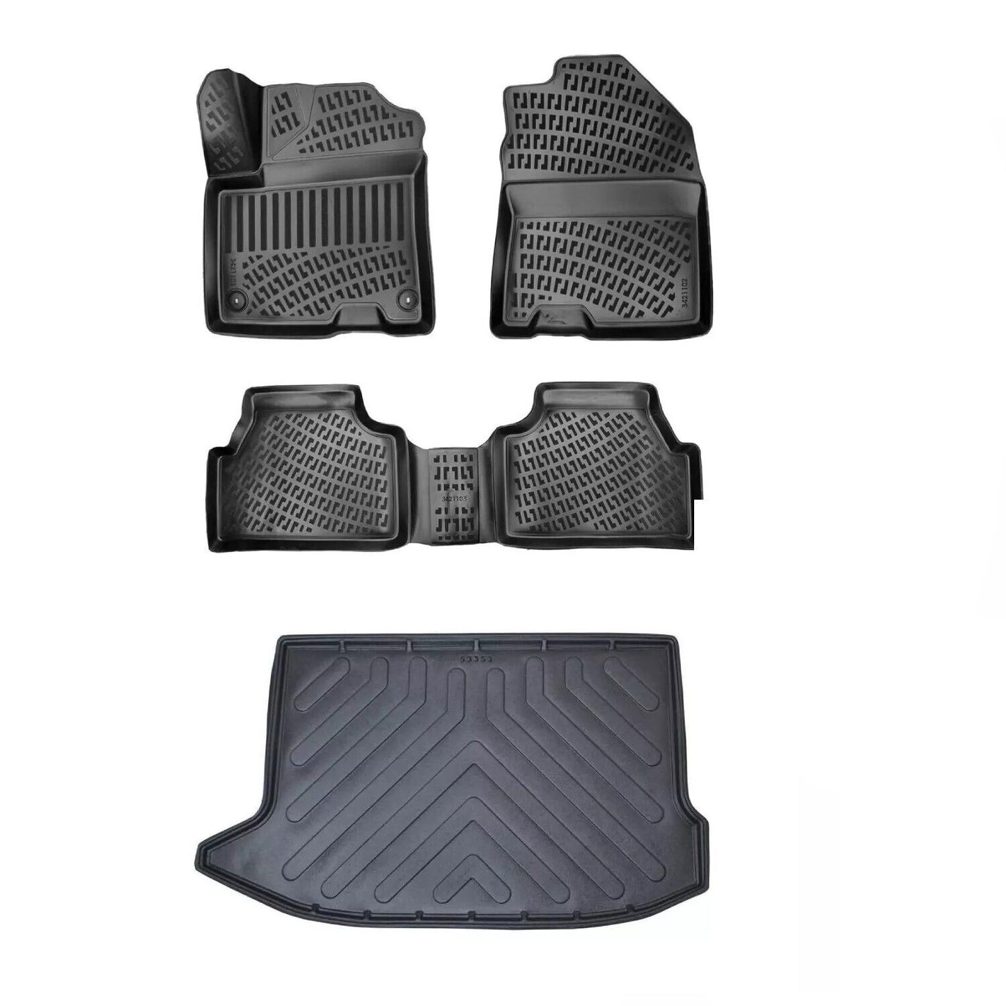 Floor Mats + Cargo Trunk Liner Fits Hyundai Kona Electric 2018-2023 3D Eco SET