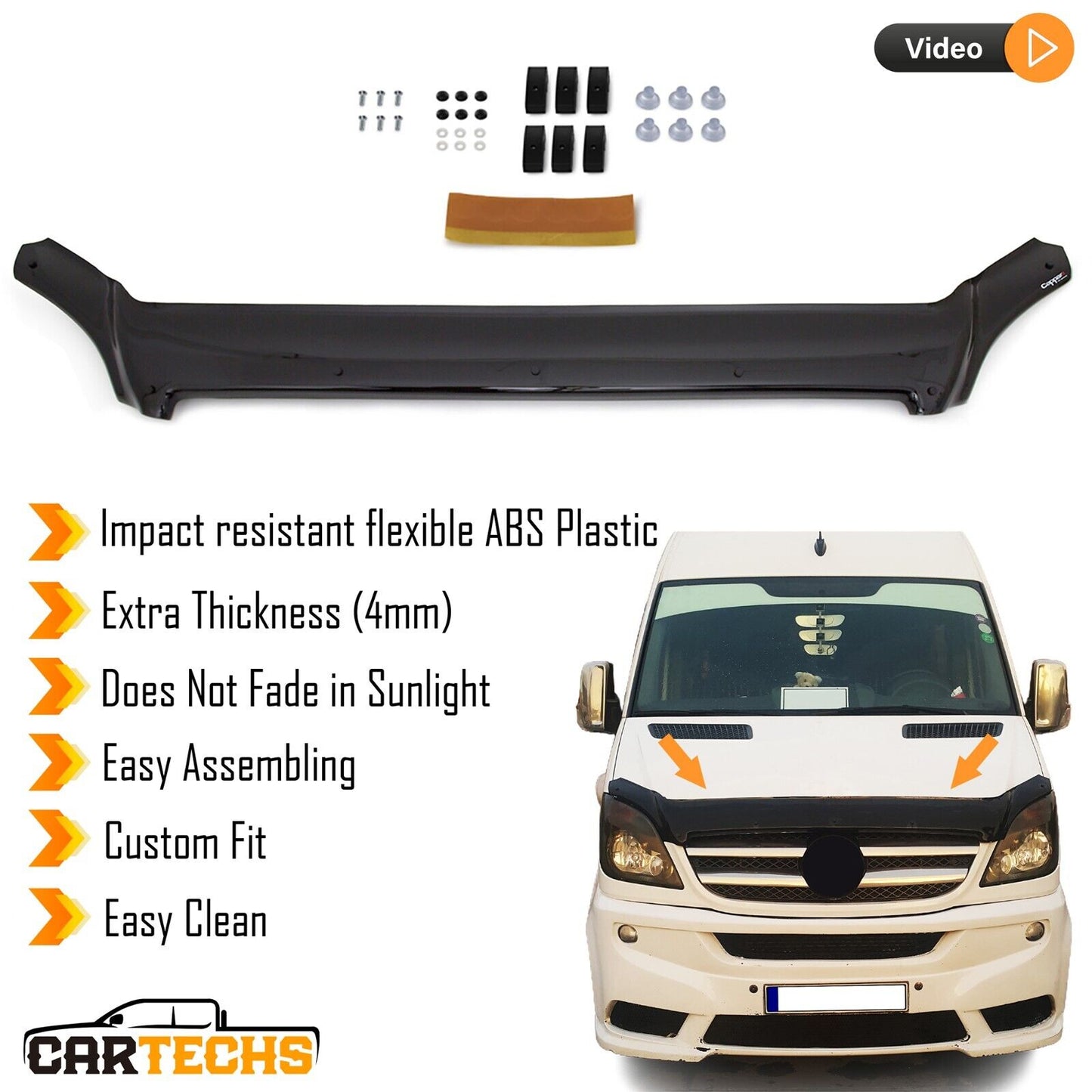 Hood Deflector Guard For Mercedes Sprinter W906 2006-2014 Bug Shield Protector