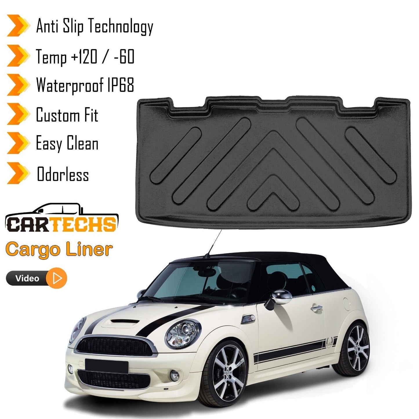 Cargo Liner Rear Trunk Floor Mat For Mini Cooper R56/R57 2006-2013 3D Boot Tray