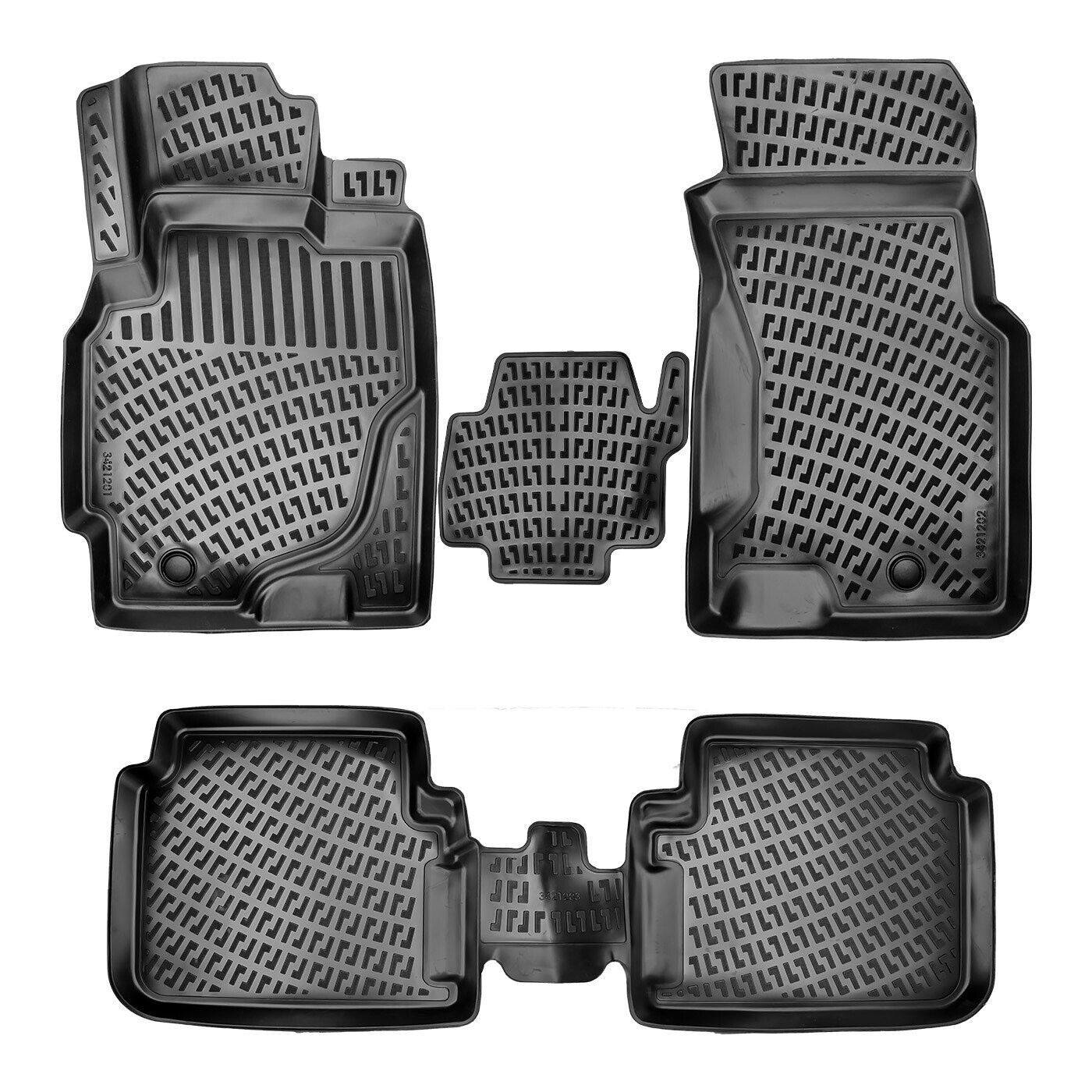 Floor Mats Liner Fits Honda Accord 2002-2008 Waterproof 3D Eco All Weather 4x