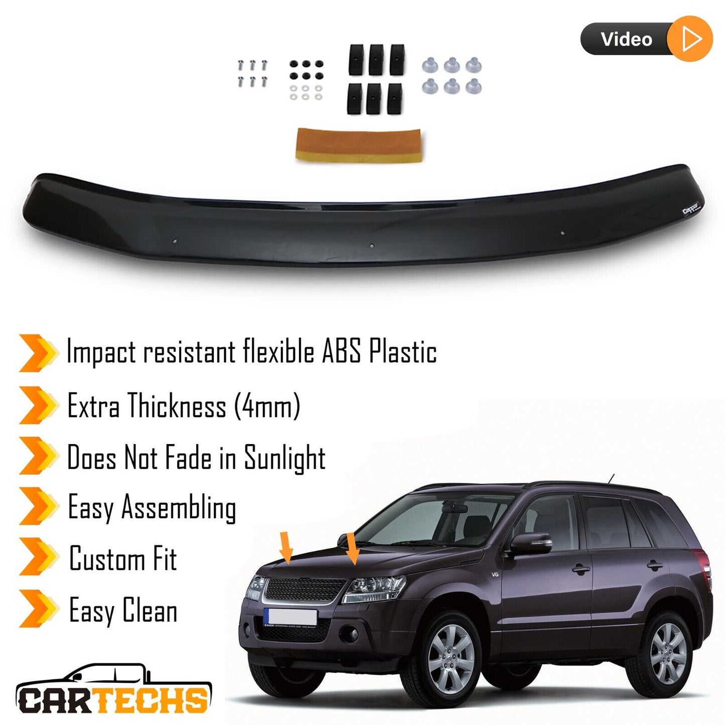 Hood Deflector Guard Fits Suzuki Grand Vitara 2006-2012 Bug Shield Protector
