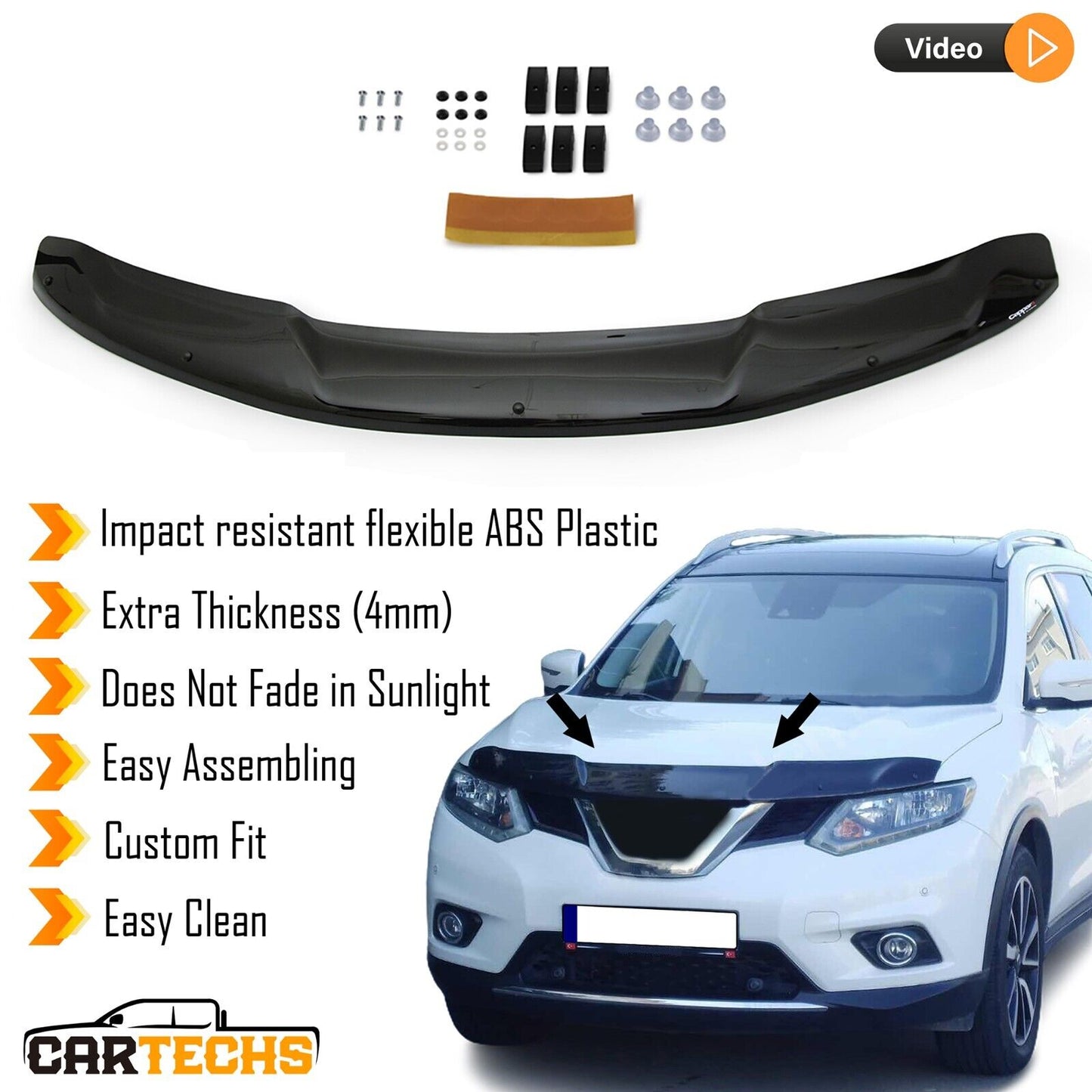 Hood Deflector Guard Fits Nissan Rogue 2014-2017 Bug Shield Bonnet Protector