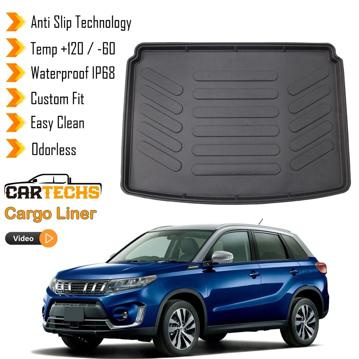 Cargo Liner Rear UPPER Trunk Floor Mat Fits Suzuki Vitara 2015-2023 3D Boot Tray