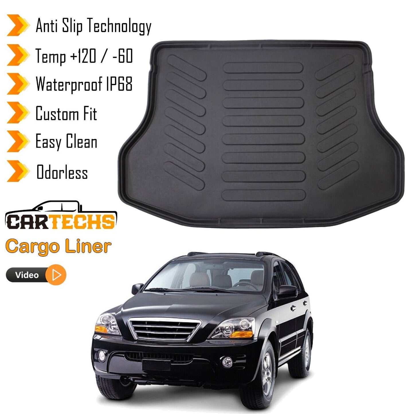 Cargo Liner Rear Trunk Floor Mat Fits Kia Sorento 2003-2009 Boot Tray Waterproof