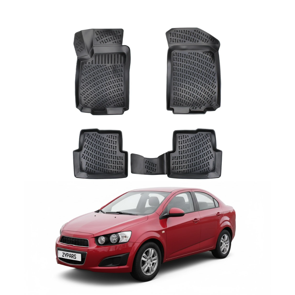 Chevrolet Aveo 2012+ SD 3D Floor Mats - Black
